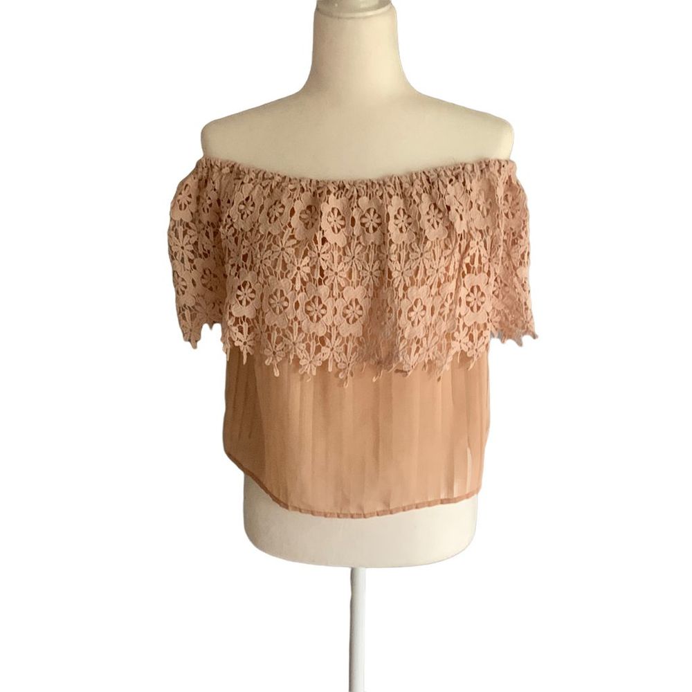 Pink Off the Shoulder Embroidered Top size S